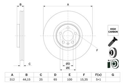 0986479H30 BOSCH Тормозной диск