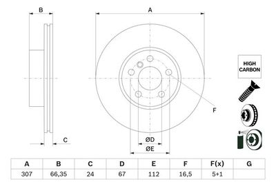 0986479H33 BOSCH Тормозной диск