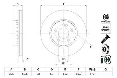 0986479H46 BOSCH Тормозной диск