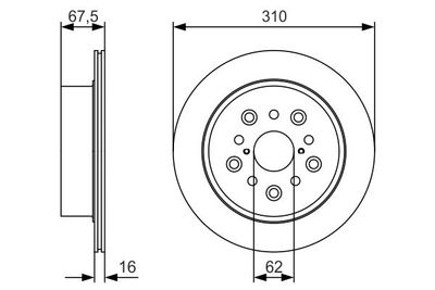 0986479R25 BOSCH Тормозной диск