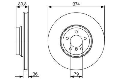 0986479R35 BOSCH Тормозной диск