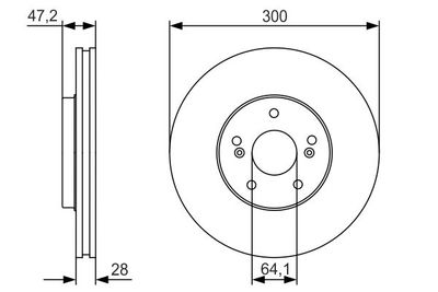 0986479R47 BOSCH Тормозной диск