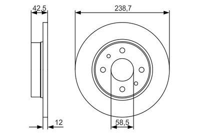 0986479R61 BOSCH Тормозной диск