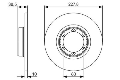 0986479R65 BOSCH Тормозной диск