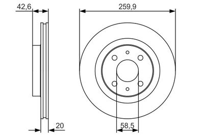 0986479R74 BOSCH Тормозной диск