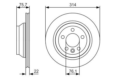 0986479S54 BOSCH Тормозной диск