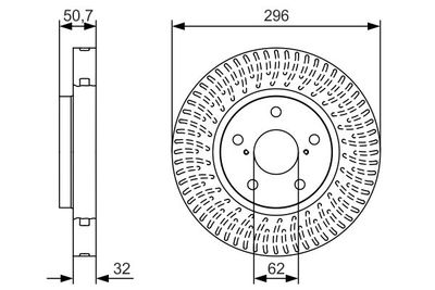 0986479T38 BOSCH Тормозной диск