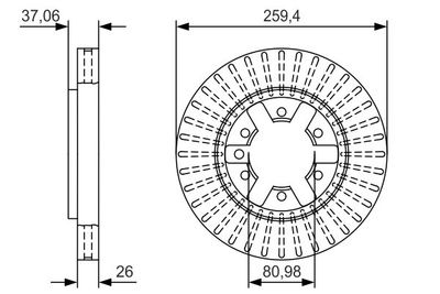 0986479T74 BOSCH Тормозной диск