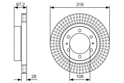 0986479T80 BOSCH Тормозной диск