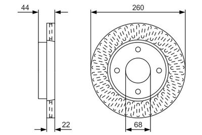 0986479U54 BOSCH Тормозной диск