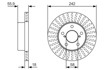 0986479U69 BOSCH Тормозной диск