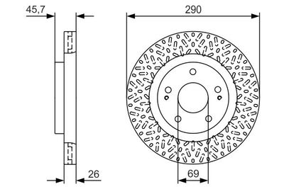 0986479U80 BOSCH Тормозной диск