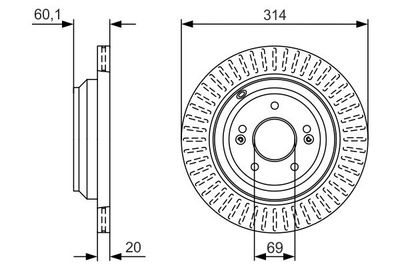 0986479V11 BOSCH Тормозной диск