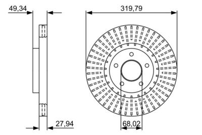 0986479V75 BOSCH Тормозной диск