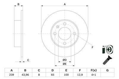 0986479V90 BOSCH Тормозной диск