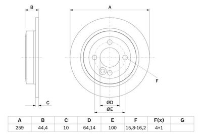 0986479W58 BOSCH Тормозной диск