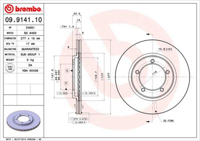 09914110 BREMBO Тормозной диск