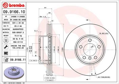 09916610 BREMBO Тормозной диск