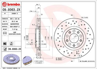 0993632X BREMBO Тормозной диск