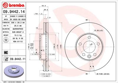 09944211 BREMBO Тормозной диск