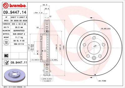 09944714 BREMBO Тормозной диск