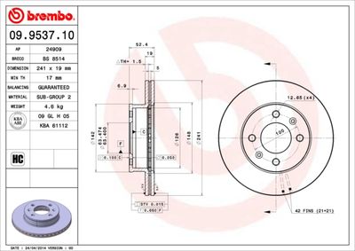 BS8514 BRECO Тормозной диск