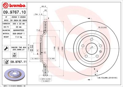 09976710 BREMBO Тормозной диск