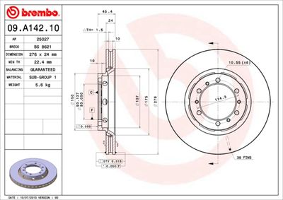 BS8621 BRECO Тормозной диск