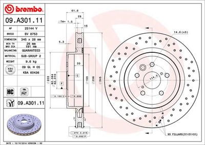 09A30111 BREMBO Тормозной диск