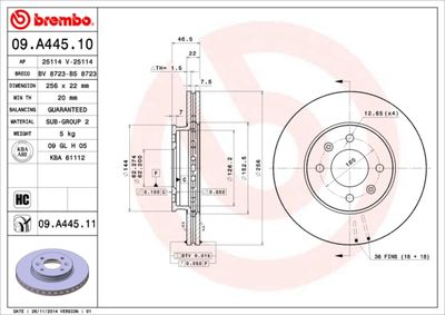 09A44510 BREMBO Тормозной диск