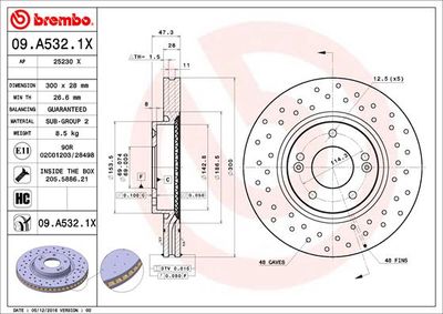 09A5321X BREMBO Тормозной диск