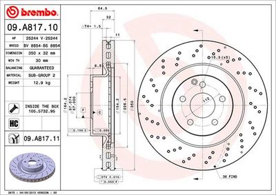 BS8854 BRECO Тормозной диск