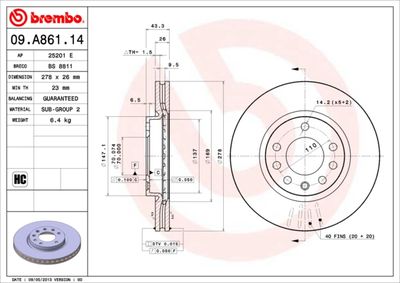 BS8811 BRECO Тормозной диск