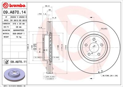 09A87011 BREMBO Тормозной диск