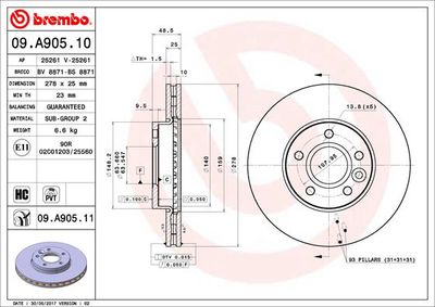 BS8871 BRECO Тормозной диск