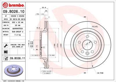 09B02611 BREMBO Тормозной диск