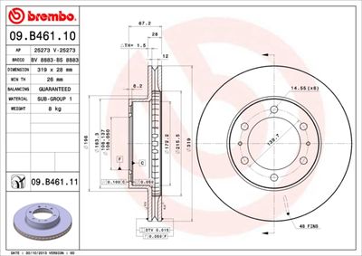 09B46111 BREMBO Тормозной диск