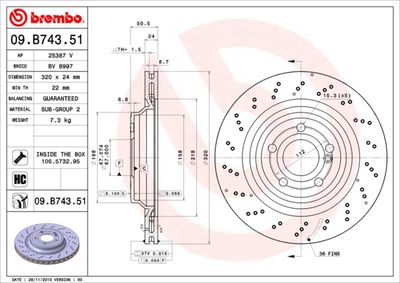 09B74351 BREMBO Тормозной диск