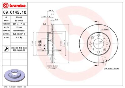 BS9053 BRECO Тормозной диск