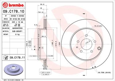 09C17811 BREMBO Тормозной диск