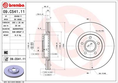 09C54111 BREMBO Тормозной диск