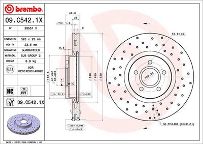 09C5421X BREMBO Тормозной диск