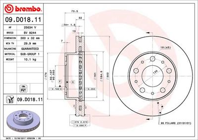 09D01811 BREMBO Тормозной диск