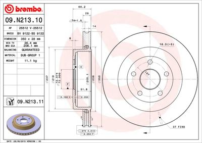 09N21311 BREMBO Тормозной диск