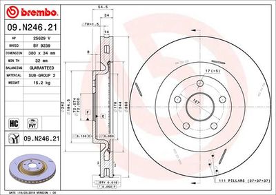 09N24621 BREMBO Тормозной диск