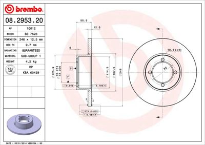 08295320 BREMBO Тормозной диск