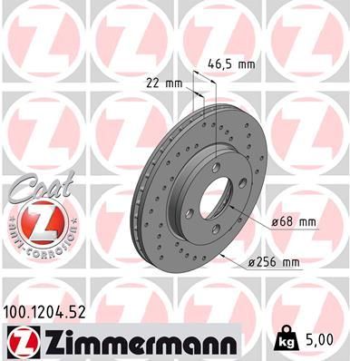 100120452 ZIMMERMANN Тормозной диск