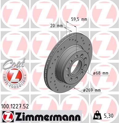 100122752 ZIMMERMANN Тормозной диск