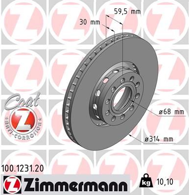 100123120 ZIMMERMANN Тормозной диск