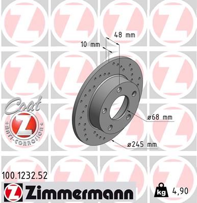 100123252 ZIMMERMANN Тормозной диск